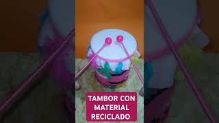 CÓMO HACER UN TAMBOR DE MATERIAL RECICLADO [upl. by Ahgem]