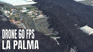 La Palma All what is left of Todoque Flyover above Todoque mountain Drone 4K 60 fps Dec 2 2021 [upl. by Lanod]