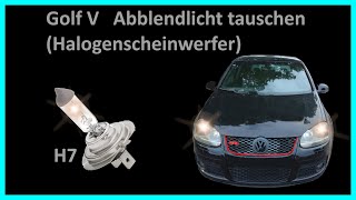 Golf V Abblendlicht tauschen Halogenscheinwerfer [upl. by Natsirk292]