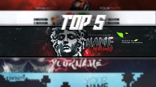 ▶ TOP 5 ◀ BEST YOUTUBE BANNER TEMPLATE  FREE DOWNLOAD [upl. by Merissa]