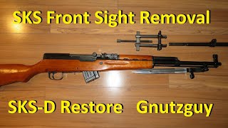 SKS Front Sight Block Removal and Restoring Rare SKSD [upl. by Anirak900]