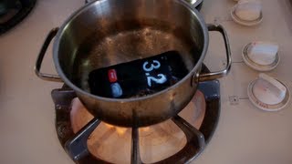 iPhone 5 Boiling Hot Water Drop Test  Will it Survive [upl. by Higinbotham]