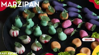 Marzipan Recipe 🎄Easy  How to Make Marzipan Fruits Marzipan Fruits [upl. by Aramoj]