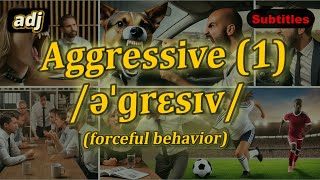 adj Aggressive meaning forceful behavior with 5 examples [upl. by Helbonnas]