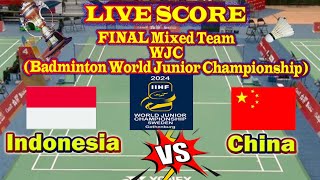 LIVE SCORE FINAL INDONESIA VS CHINA MIXED TEAM WJC 2024 [upl. by Ssecnirp]