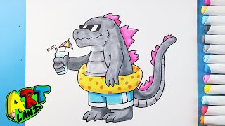 How to Draw Summer Godzilla [upl. by Tuchman]