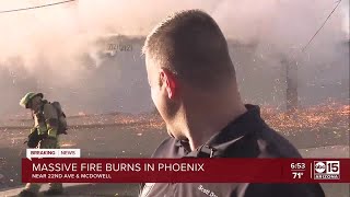 Explosion at Phoenix commercial fire [upl. by Refannej453]