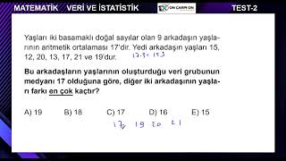 Veri ve İstatistik Test 2 Soru 4 [upl. by Hnil888]