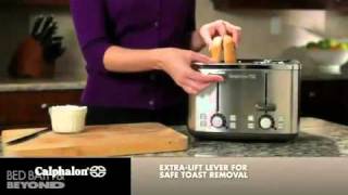 Calphalon Brushed Stainless Steel 2 and 4 Slice Toasters at Bed Bath amp Beyond [upl. by Yeargain139]