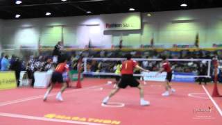 Kings Cup 2014 Sepak Takraw Malaysia vs Korea 2nd regu  Team event semi final [upl. by Yejus]