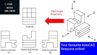 Third angle projection drawing Part 2 of 5 [upl. by Bollay765]