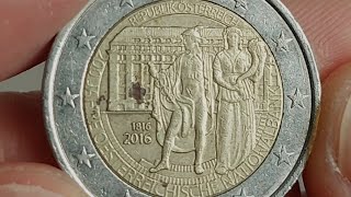 Austria 2 euro 2016 200th Anniversary  National Bank  200 JAHRE OESTERREICHISCHE NATIONALBANK [upl. by Luwana9]