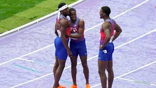 US disqualified from mens 4x100 relay as Canada takes gold [upl. by Ellevehs]