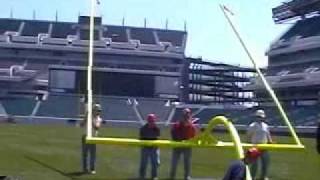 Football Goal Posts Installed at New Home of the Philadelphia Eagles [upl. by Nahrut854]