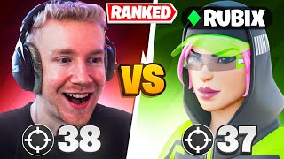 Wer schafft MEHR KILLS in FORTNITE RANKED 🏆  XXL 1vs1 Challenge gegen RUBIX [upl. by Aierb]