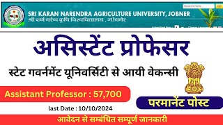 Permanent Assistant Professor Vacancy 2024  Central amp State University  Associate Professor [upl. by Otiragram]