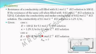 Problem 1 on molar conductivity Electrochemistry part 54 for CBSE class 12 JEE IIT [upl. by Meurer849]