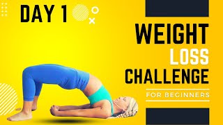 Effective Weight Loss Challenge Yoga for Absolute Beginners  DAY 1 [upl. by Enidlarej]