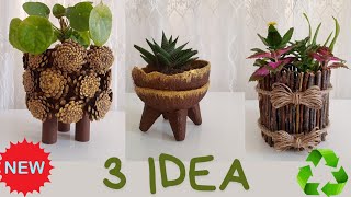 3 Great Idea For Flower Pot From Waste Materialsdiycraftideasrecyclingideas [upl. by Ocnarf799]