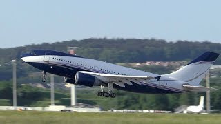 AlAtheer  Private Airbus A310 hot evening takeoff at Zurich Airport [upl. by Anihpesoj]