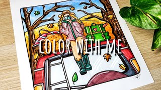 Ohuhu Markers Cozy Girl Illustration  Coloring Page [upl. by Nasar]