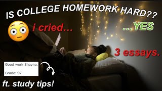 ONE WEEK OF COLLEGE HOMEWORK W ME📚 overwhelmed allnighters study tips finding balance MORE [upl. by Echo]