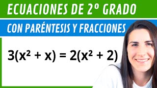 ECUACIONES DE SEGUNDO GRADO con PARÉNTESIS y FRACCIONES 📝 3 Ejercicios Resueltos [upl. by Flowers]