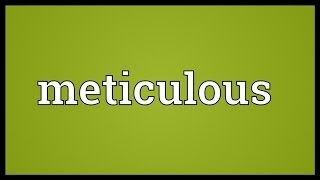 Meticulous Meaning [upl. by Drofhsa]