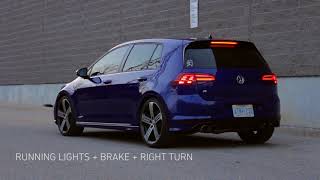 Golf 7R w Euro Mk75 LED Replica Tail Lights [upl. by Kabab]