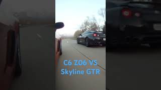 C6 Corvette Z06 VS Skyline GTR Roll Race 👌🔥 corvette gtr automobile [upl. by Alsworth]