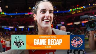 Caitlin Clark becomes FIRST ROOKIE EVER to notch TRIPLEDOUBLE vs Liberty  Game Recap  CBS Sports [upl. by Ebony904]