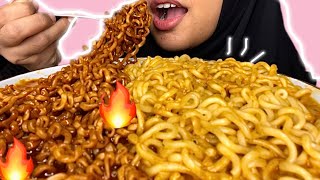 ASMR Eating Spicy Black Bean Noodles and Samyang Carbo Noodles  Noodles Mukbang [upl. by Maffei]