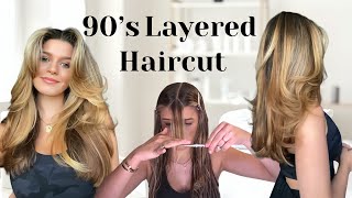 HOW TO CUT VOLUMINOUS LAYERS INTO YOUR OWN HAIR [upl. by Cory]