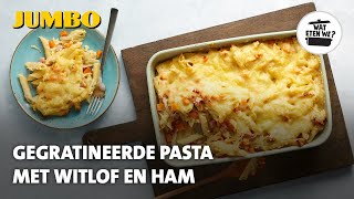 Wat eten we Gegratineerde pasta met witlof en ham [upl. by Letnwahs]