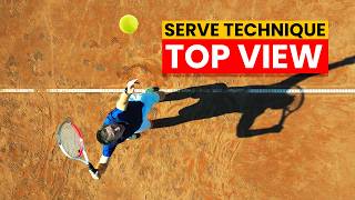 Tennis Serve Technique In Slow Motion From Top View [upl. by Lac422]