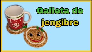 GALLETA 🍪 de JENGIBRE a CROCHET 🧶 POSAVASOS 🥃 NAVIDEÑOS 🎄 posa tazas ☕ [upl. by Nirrak]