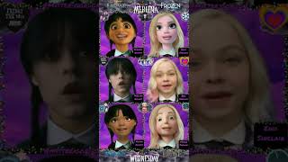 Merlina Wednesday Mirabel Vs Enid Sinclair ElsaTikTok Bad Romance Challenge Disney shorts YouTube [upl. by Juieta]