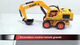 RetroExcavadora de juguete para niños control remoto inalambrica grande recargable [upl. by Ymerrej]