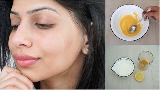 DIY Face Mask for Clear Glowing Skin Turmeric Yogurt amp Lemon [upl. by Anselm994]