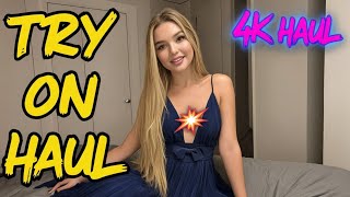 4k Sheer Lingerie Try On Haul  See Through  Transparent Lingerie Try On  Dry vs Wet [upl. by Englis]