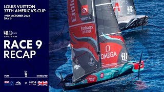 Louis Vuitton 37th Americas Cup Race 9 Recap  Emirates Team New Zealand vs INEOS Britannia [upl. by Anyaj]