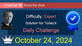 Microsoft Solitaire Collection FreeCell  Expert  October 24 2024 [upl. by Jemima]