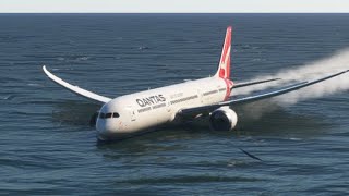 Very Scary Landing Qantas plane at Toronto airport [upl. by Zarah242]