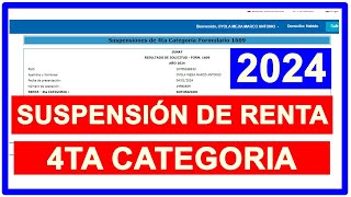 ACTUALIZADO SUSPENSION DE RENTA DE 4TA CATEGORIA  PERU 2023 [upl. by Dotty46]