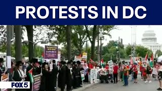 LIVE UPDATES Activists protest in DC after Netanyahu addresses Congress  FOX 5 DC [upl. by Pesek]