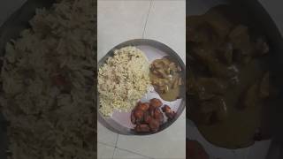 Chicken biryani with chicken sambar and chicken kababyt short food chickencurry [upl. by Enymzaj]