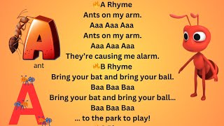 aa Ants on my arm Kids Phonics Rhymes। AaAnts on my arm [upl. by Assel862]