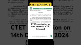 CTET EXAM DATE ctet ctetexam [upl. by Yerrot]