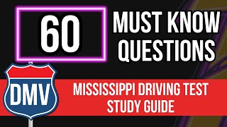 60 Mississippi Permit Test Questions 2024 DMV Written Practice amp Study Guide [upl. by Horick]