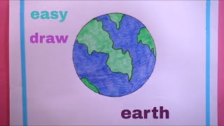 How To Draw Earth EasyEarth Drawing [upl. by Atte]